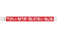 Bracelet d’événement Tyvek pré-imprimé 3/4" Fleurs Hawaiennes à vendre en ligne