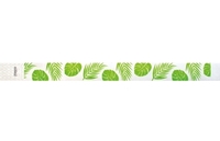 Bracelet d’événement Tyvek pré-imprimé 3/4" Feuilles Tropicales à vendre en ligne