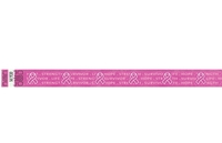 Bracelet d’événement Tyvek 3/4" Ruban Rose( Texte en anglais ) à vendre en ligne